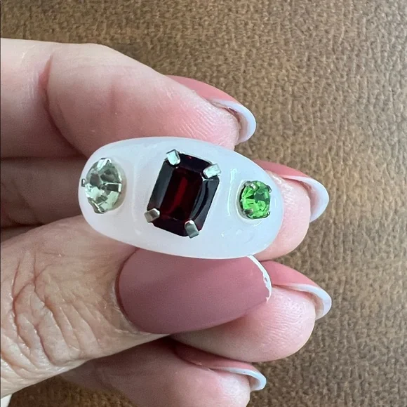 🪅Pink Y2K Acrylic Rhinestone Chunky Handcrafted Ring with Gemstones Sz 6.5 new - Picture 4 of 4